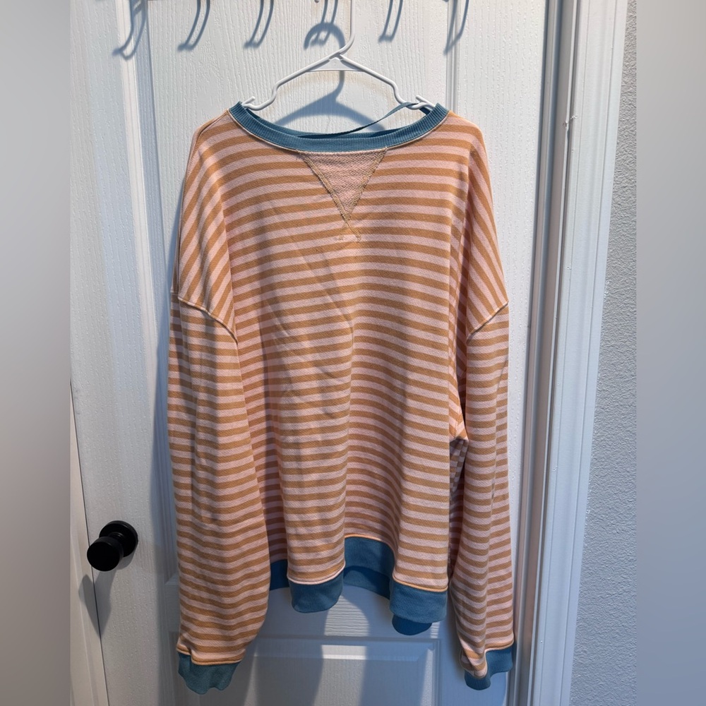 Free People classic striped oversized crewneck